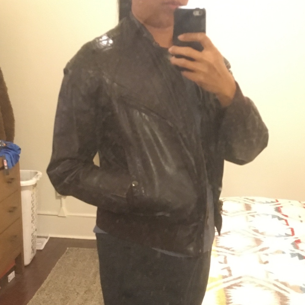 Vintage Leather Bomber cafe Racer Jacket - Picture 10 of 10